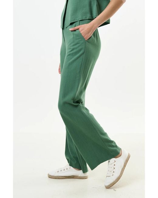 Louche Green Tilde Linen Mix Wide Leg Trouser