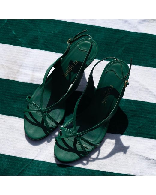 Florrie Green Matilda 75Mm Leather Strappy Sandal Billiard