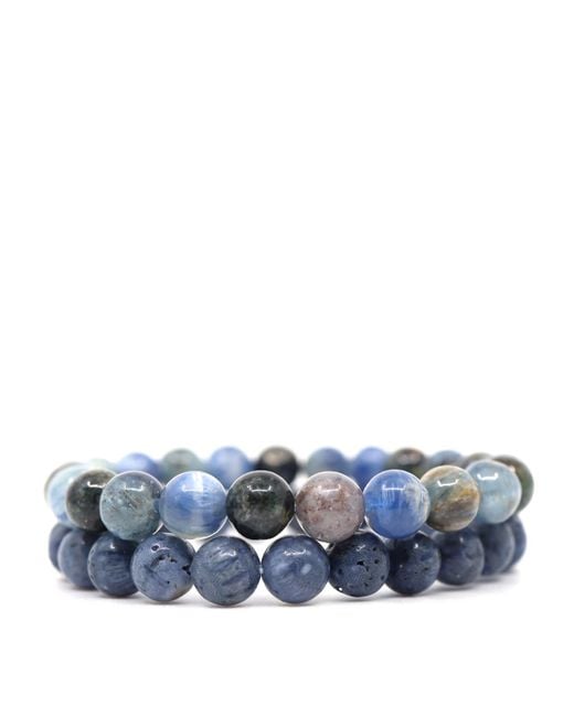 Shar Oke Blue Kyanite & Sponge Coral Bracelet for men