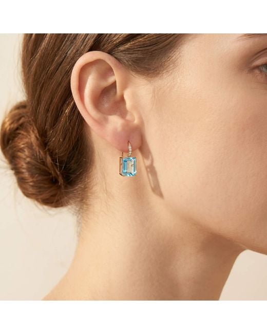 Kai Fine Jewelry Blue Solid Natural Emerald-Cut Topaz, Diamond & Baroque Pearl Convertible Drop Earrings