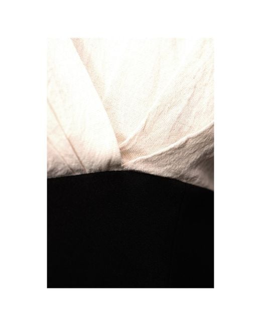 ALINA CERNĂTESCU Black Neutrals Lunaria & Midi Cotton Dress With Fitted Waist And Pencil Skirt