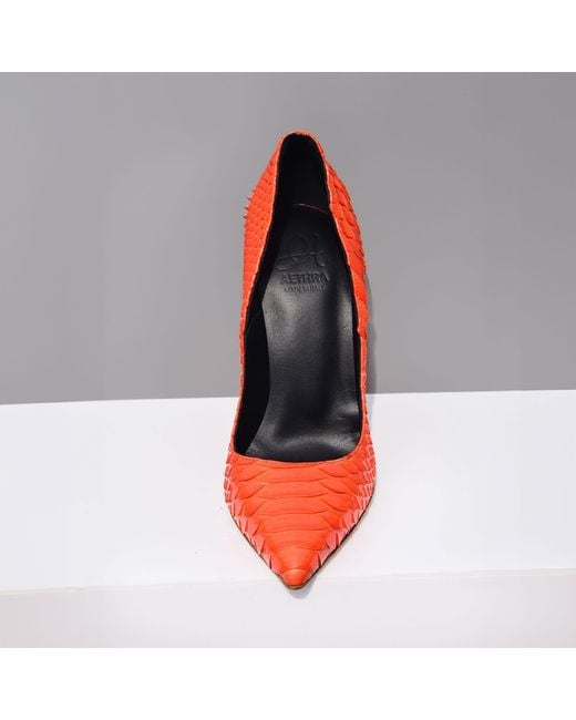 Aethra Shoes Orange Aster Pointed Toe High Heel Stiletto Pumps