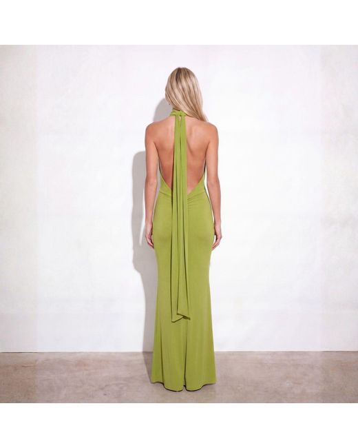Alia Studio Green Frisson Maxi Mesh Dress