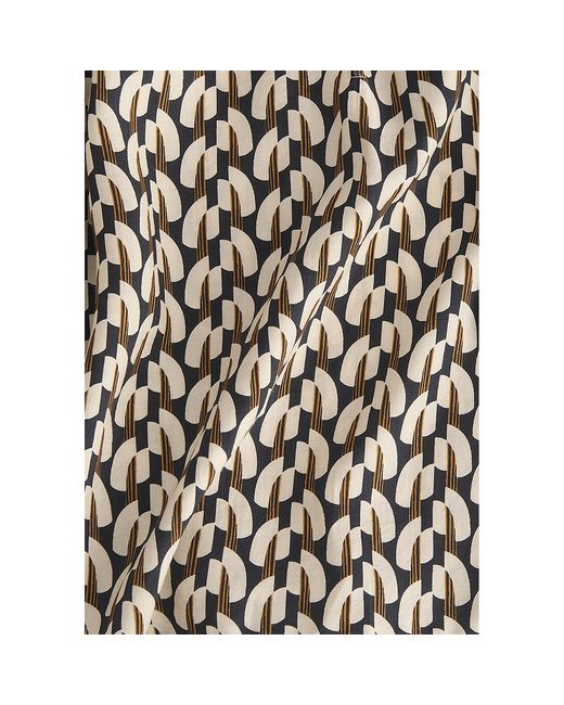 Paisie Natural Geometric Print Maxi Shirt Dress