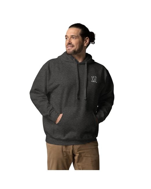 Anchor and Crew Gray Heather Gustatory Barcelona Coffee Scene Cotton Blend Embroidered Hoodie for men