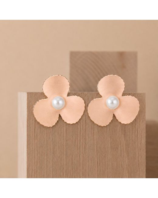 Silver Moon Pink Rose Rose Vermeil Pearl Earrings – Trillium