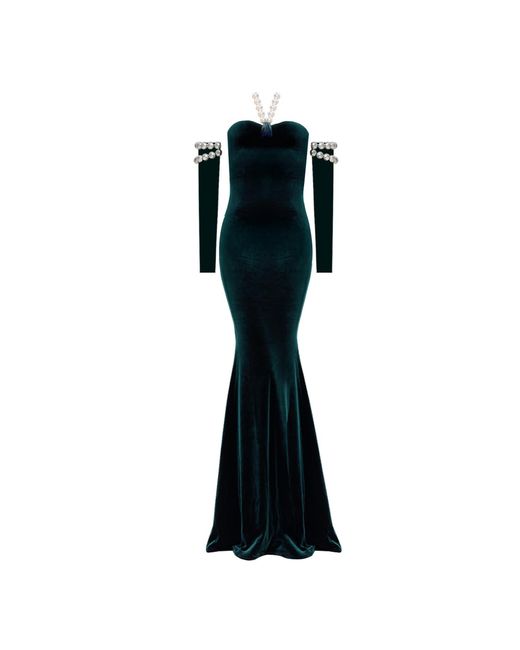 Nur Karaata Black Dynasty Necklace Gown