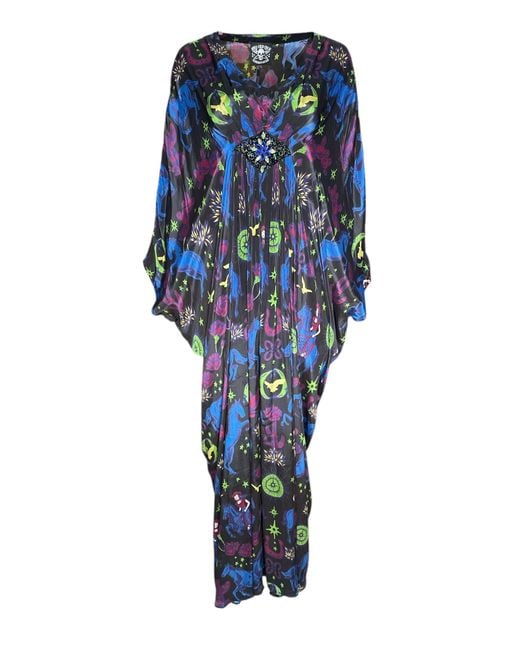 Any Old Iron Blue Multicolored Cowgirls Are Forever Beaded Dress