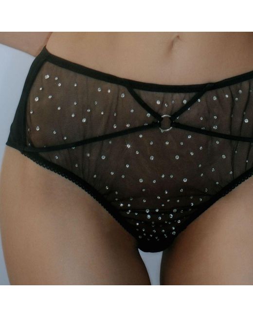 Empress Mimi Gray Astria High-Waist Cheeky With Crystal Details