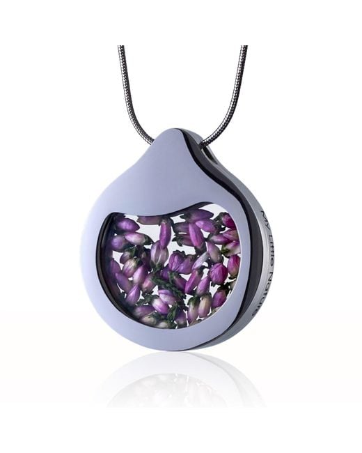 My Little Nature Blue Designer Jewelry Handcrafted Necklace With Scottish Heather Flower Blossoms