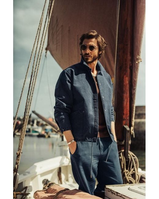 &SONS Trading Co Blue Boxcar Coach Jacket for men