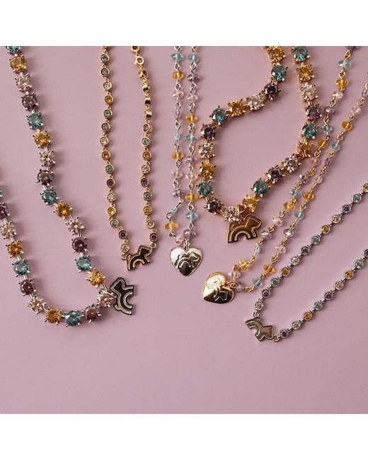 Cloud Haven Metallic Cz Logo Pendant Necklace