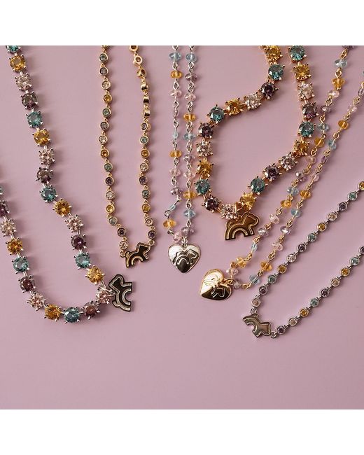 Cloud Haven Metallic Cz Logo Pendant Necklace