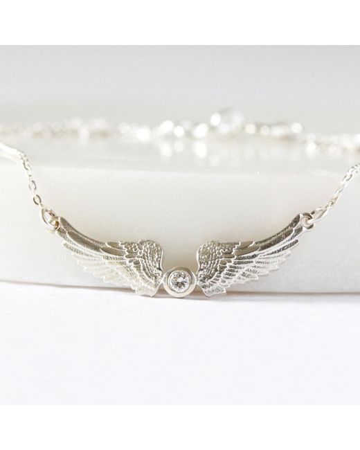 Lee Renee Metallic Guardian Angel Diamond Necklace –