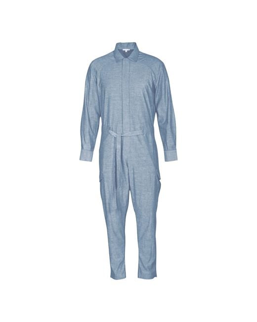 carlton jones Blue Cargo Coverall for men