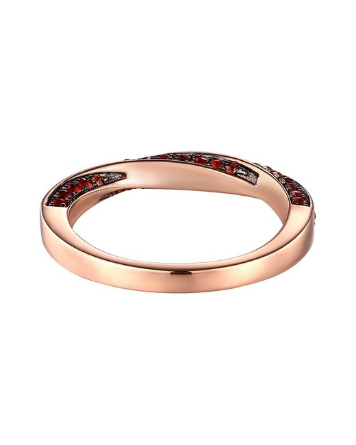 Artisan Brown Rose 14K Rose Garnet Twist Band Ring