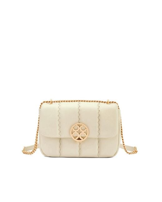 Orange Cube Natural Square Stitch Flap Bag
