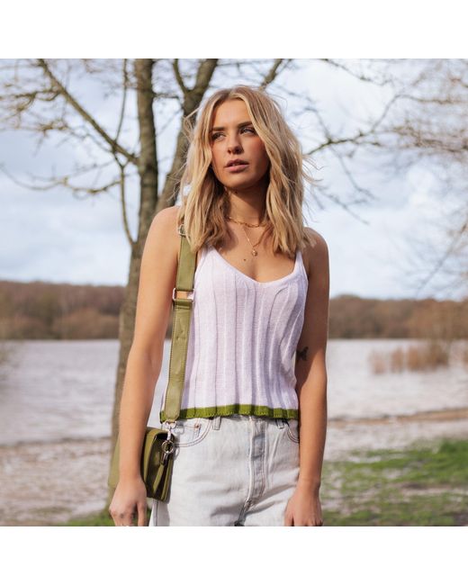 Cara & The Sky White Jodie Ribbed Knitted Cami Vest