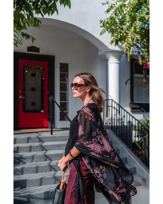 Jennafer Grace Black Vera Paisley Kimono