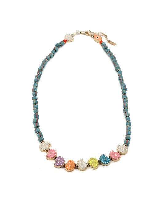 Ebru Jewelry Metallic Aura Seashell Evil Eye Handmade Necklace