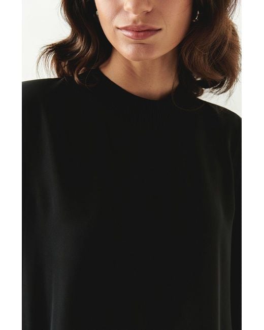 Exquise Black Regular High Neck Blouse