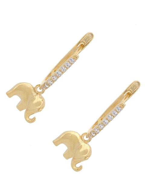 Ebru Jewelry Metallic Dainty Lucky Elephant Earrings