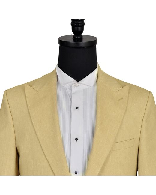 DAVID WEJ Metallic Neutrals Hugo Linen Single Breasted Suit for men