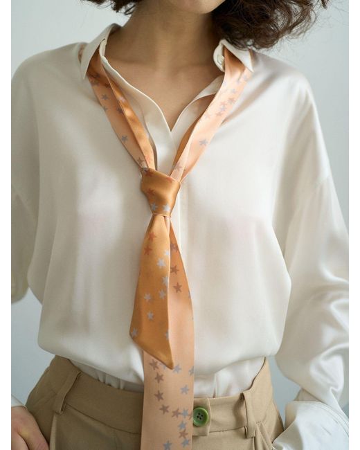 Lost Pattern Natural Neon Tiger Silk Skinny Scarf