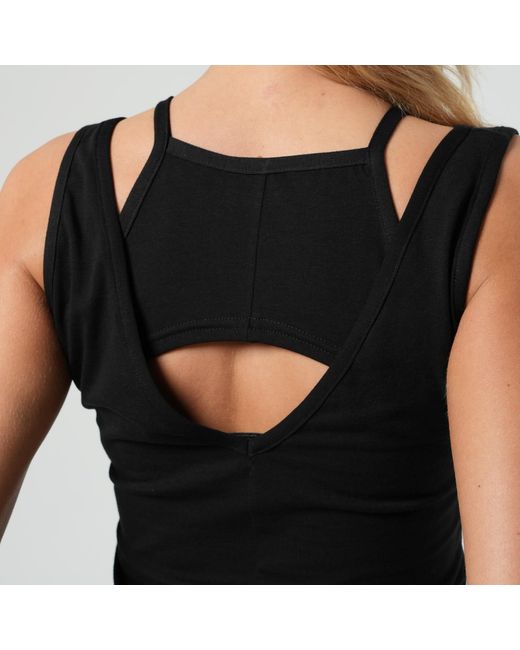 Metamorph Black Cutout Tank Top