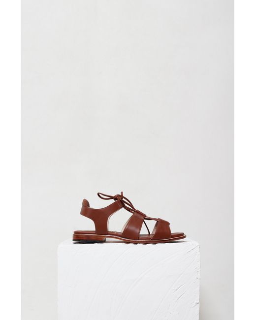 Mafalda Brown Magali Lace-Up Sandals