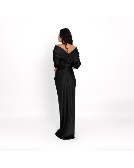 Acob a Porter Black Draped Long Dress