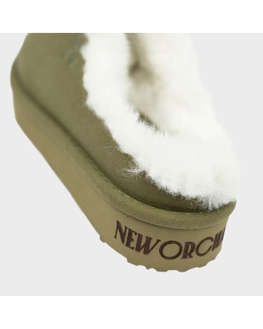 The New Orchard Green Classic Vegan Slippers Khaki
