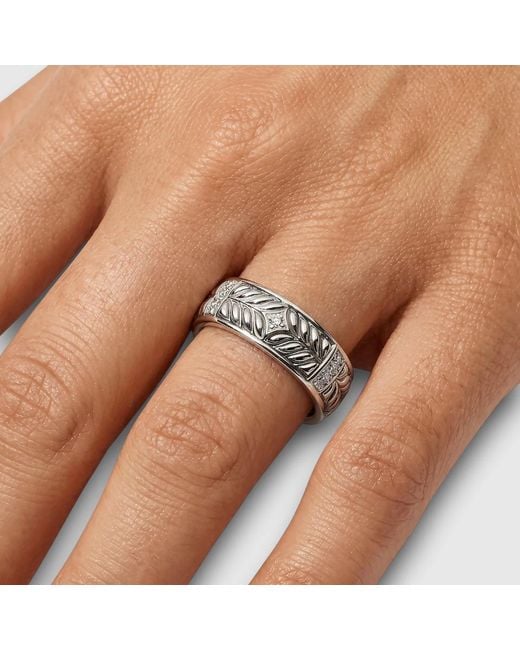 Daneila Léon Metallic Sterling Diamond Band Ring