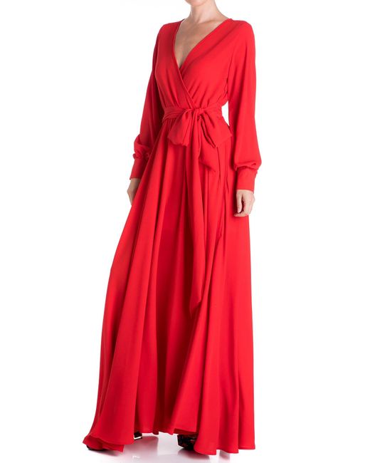 Meghan Fabulous Red Lilypad Maxi Dress