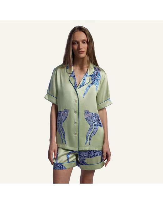 Piola Blue Silk Short Pyjama Set