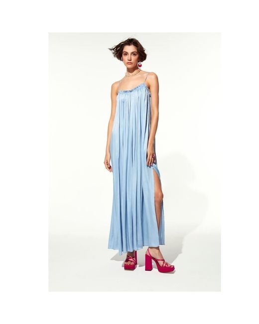 NAZLI CEREN Blue Adele Dress