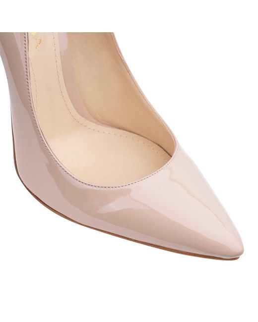Ginissima Pink Neutrals Samantha Nude Shoes In V Patent Leather