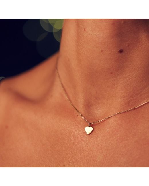 Posh Totty Designs Metallic Yellow Gold Plated Mini Heart Charm Necklace