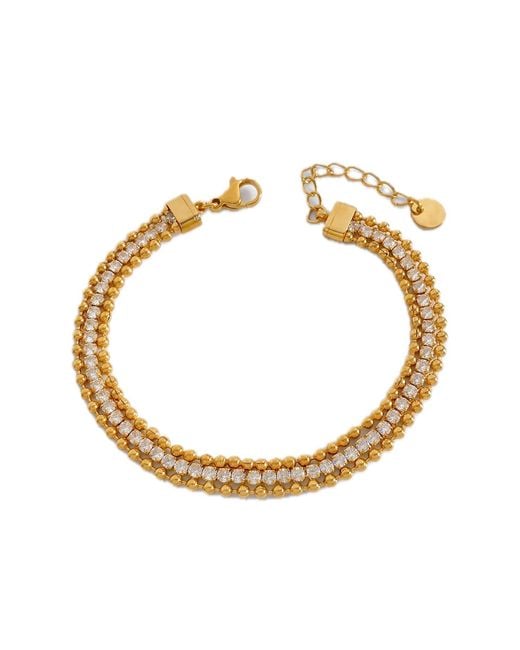 Elk & Bloom Metallic 14K Double Tennis Satellite Bracelet