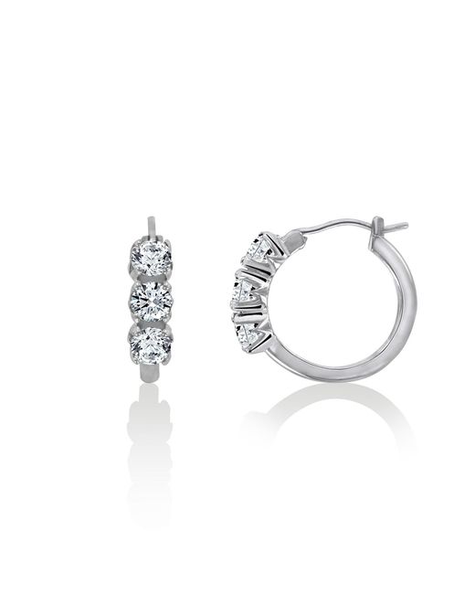 Diamonbliss Metallic Marilyn Monroe Three Stones Hoop Earrings