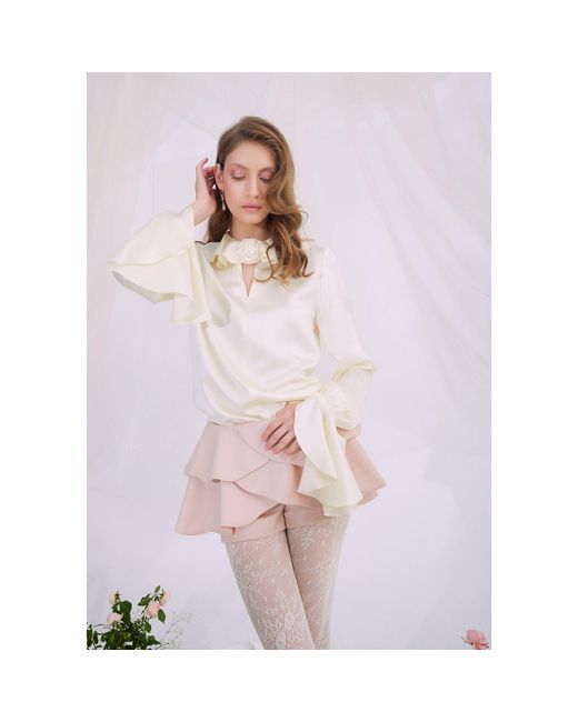 Jnsq (Je Ne Sais Quoi) Yellow Marie-Antoinette Silk Blouse