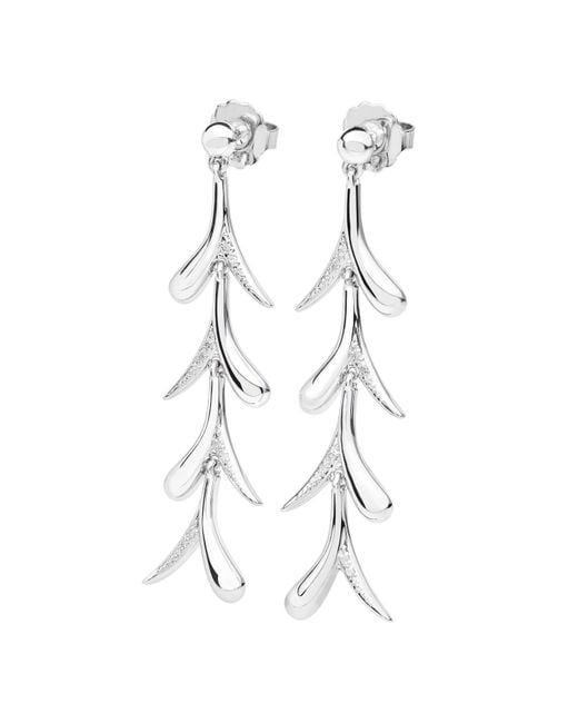 Lucy Quartermaine White Solid Sterling Sycamore Kiss Earrings
