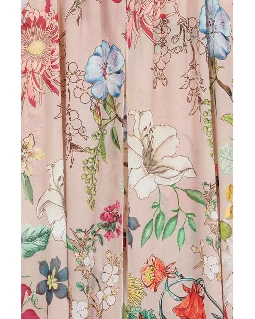 Frock and Frill Multicolor Neutrals Melia Floral Print Cape Sleeve Maxi Dress