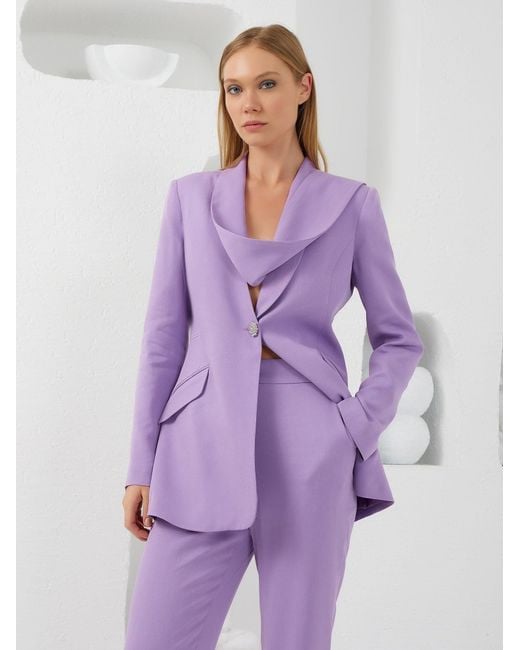 Lumina Eligma Purple Shawl Suit Pants