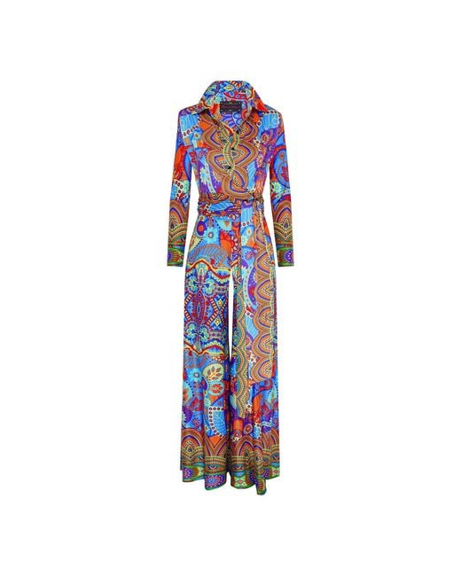 Beatrice von Tresckow Blue Electric Garden Wide Leg Jumpsuit
