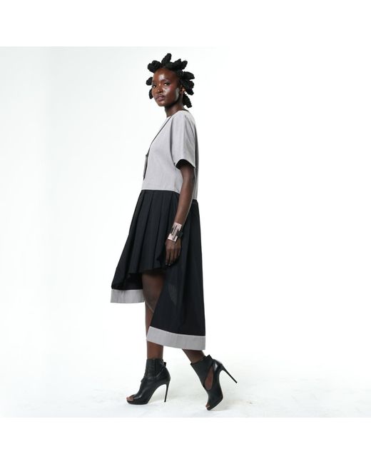 Metamorph Blue Two-Toned Asymmetrical Denim Tunic Dress