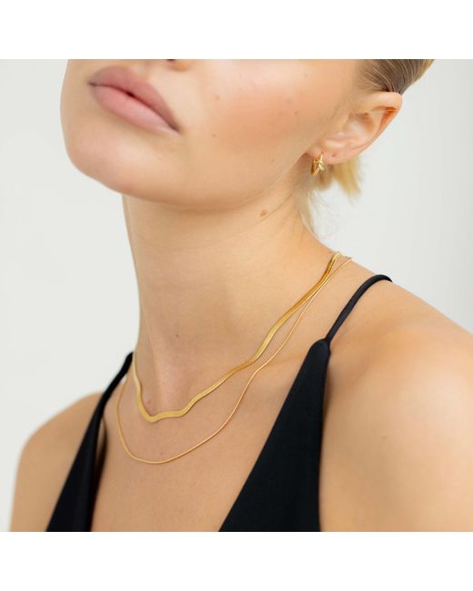 Arctic Fox & Co. Metallic Double Snake And Rope Chain Necklace