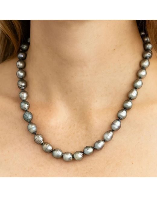 Rahul's Jewels Metallic 18"-20"Adjustable Length Baroque Tahitian Pearl Necklace