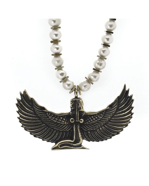 Ebru Jewelry White Isis Goddess Necklace