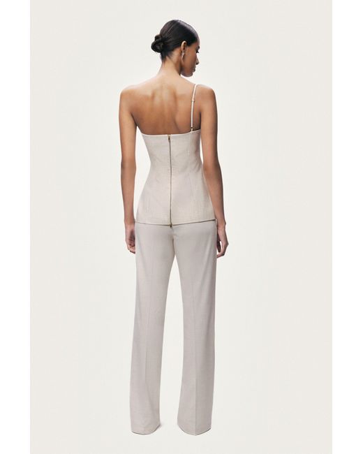 Nocturne Natural Asymmetric One-Shoulder Blouse